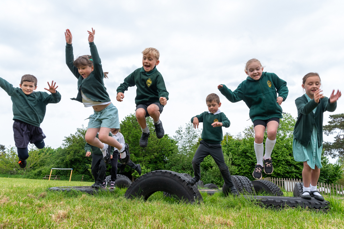Banwell Primary School children Banwell Primary School children jumping